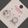 Xuping Earrings with White Crystals, 10x13 mm ± Rhodium