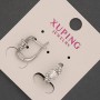 Xuping Earrings with White Stones and Crystal, 6x14mm diameter ± Rhodium