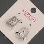 Xuping Earrings with White Crystals and Crystal, Ø 11x15 mm ± Rhodium