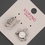 Xuping Earrings with White Stones and Crystal, diameter 15mm ± Rhodium