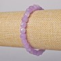 Bracelet Lavender Amethyst Natural Stone Faceted Cube, diameter 8mm±, length 18cm± (stretch)