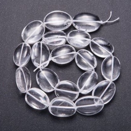 Natural Stone Beads Rock Crystal Tumbled, diameter 14-19×14-17 mm, ±, thread length 40 cm ±