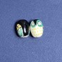 hardware Ceramic bead 'Owl' black pack 2 pcs 22×16mm