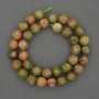 Jasper Hematite Geotrope faceted bead 10mm+ on thread, length 38cm+