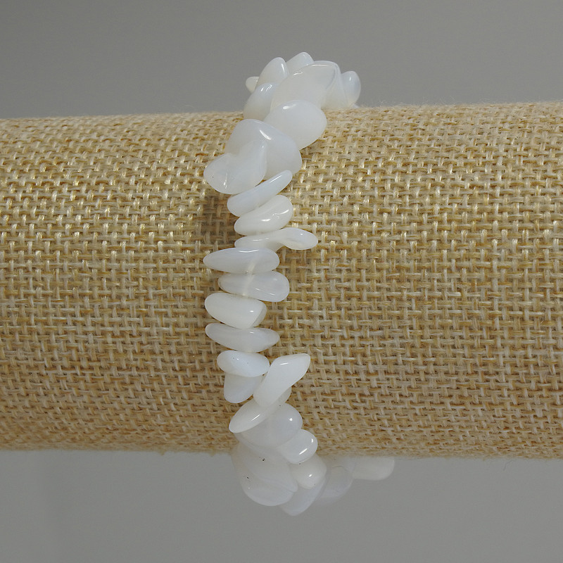 Bracelet Moonstone Chip, diameter 8-14×3-5mm, length 18cm+, stretch