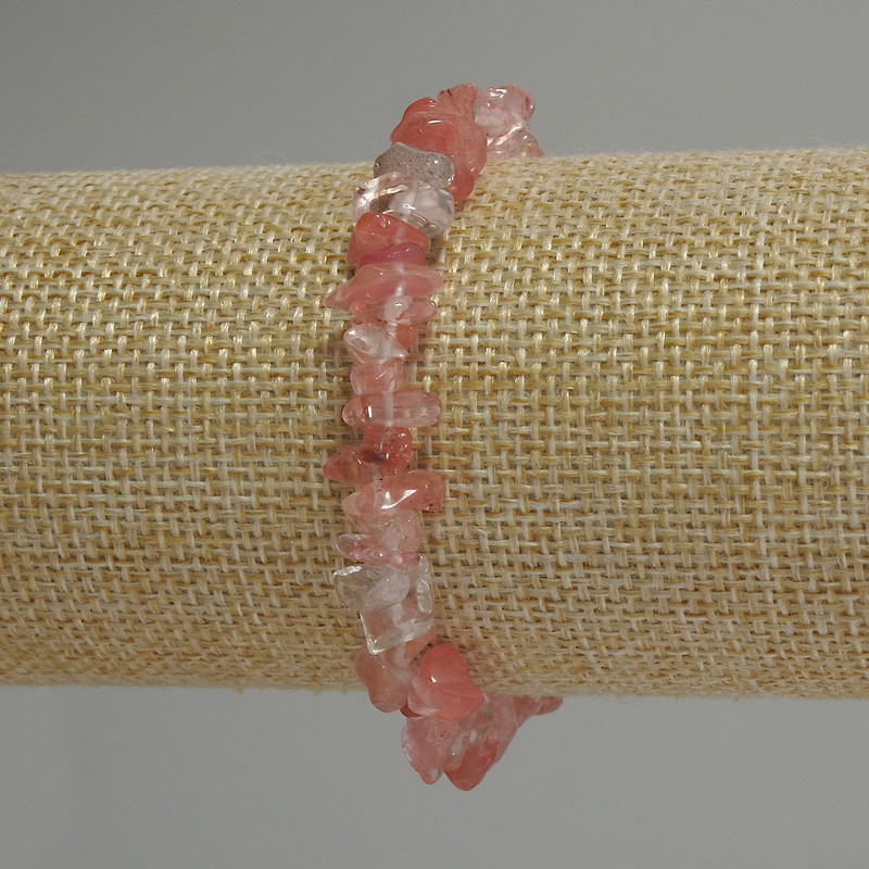 Chalcedony Chip Bracelet, 5-10×2-4 mm diameter, 18 cm length, stretch