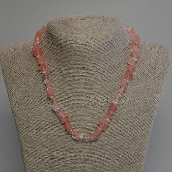 Chalcedony Beads Chip Necklace, diameter 5-10×2-4mm±, length 45cm± with clasp