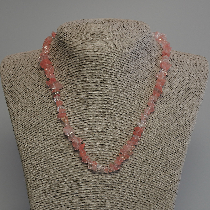 Chalcedony Beads Chip Necklace, diameter 5-10×2-4mm±, length 45cm± with clasp