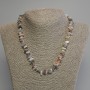 Botswana Agate Bead Necklace, tiny, diameter 6-9×2-4 mm±, length 45 cm± with clasp