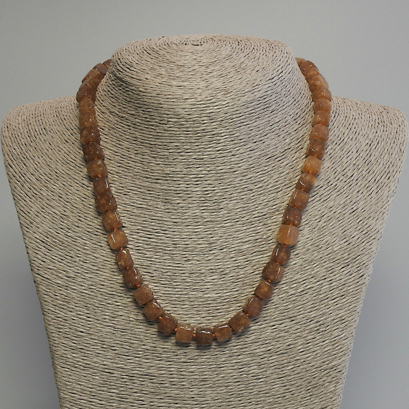 Citrine Beads Cube, 7mm Diameter, 45cm Length ± with Clasp