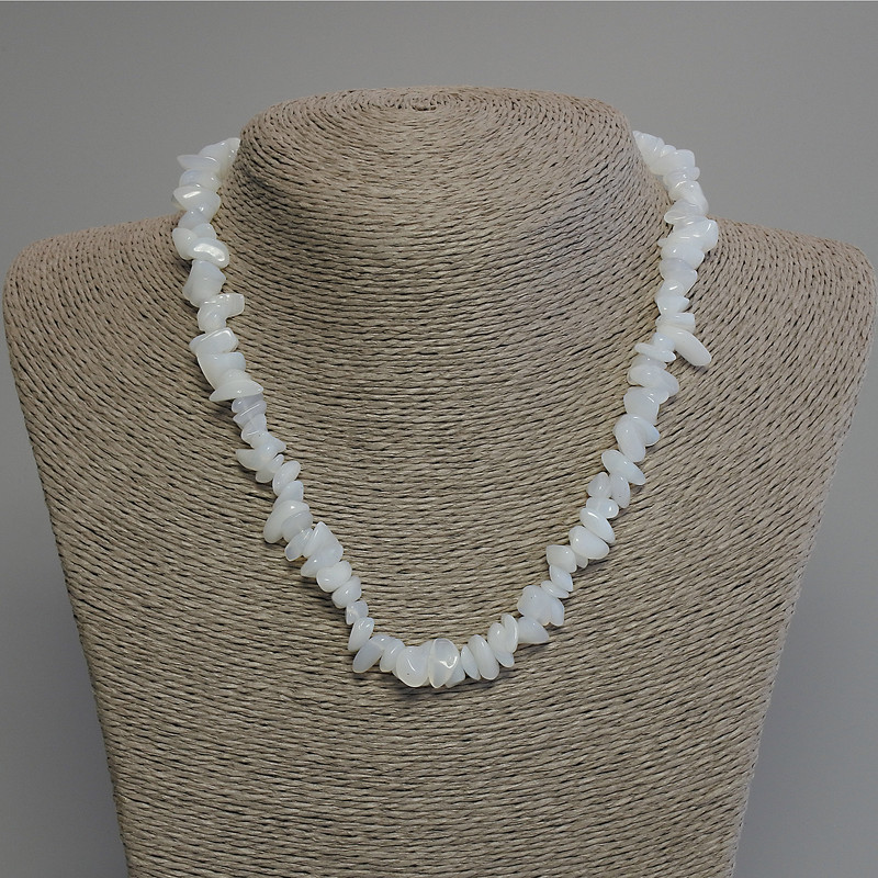 Moonstone Fragment Necklace, 8-14×3-5 mm+, length 45 cm+-, with clasp