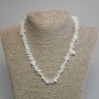 White Quartz Bead Necklace, 6-10×3-5 mm chips, length 45 cm, with clasp