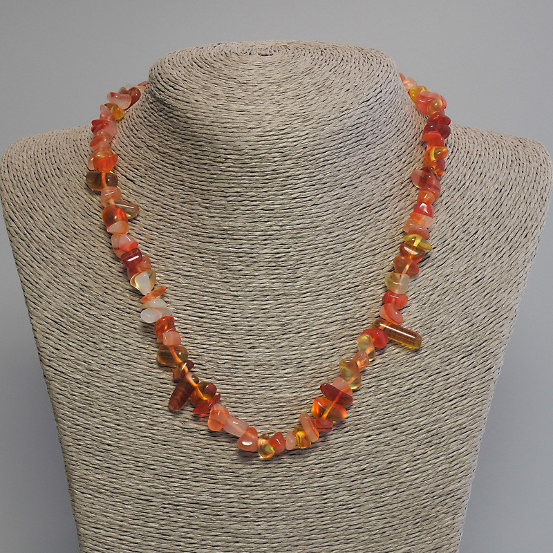 Assorted Bead Necklace - Crunch (8-12×3-6mm) with Extendable Length 45 cm ± with clasp