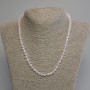 Necklace Rose Quartz Faceted Cube, 5mm diameter, 45cm length with clasp