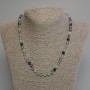 Fluorite Bead Necklace with Faceted Rounds, 6mm diameter, 45cm length, with clasp