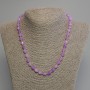 Lavender Amethyst Bead Necklace, faceted bead 8x6mm±, 3mm beads, length 45cm± with clasp