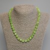 Chrysoprase Olivine Bead Necklace with Faceted Cube, 8mm diameter beads, 3mm+-, length 45cm+- with clasp