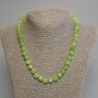 Chrysoprase Olivine Bead Necklace with Faceted Cube, 8mm diameter beads, 3mm+-, length 45cm+- with clasp