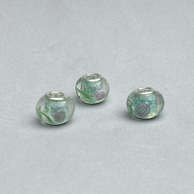 Pandora Bead Plastic, diameter 14×10 mm, hole 4.5 mm, pack of 6