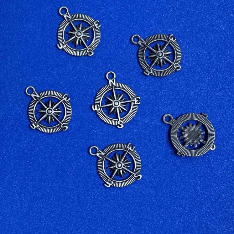 Pendant Fittings Sailwheel, diameter 25×28mm± packaged 23 pcs± 20 g gray color