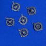 Pendant Fittings Sailwheel, diameter 25×28mm± packaged 23 pcs± 20 g gray color