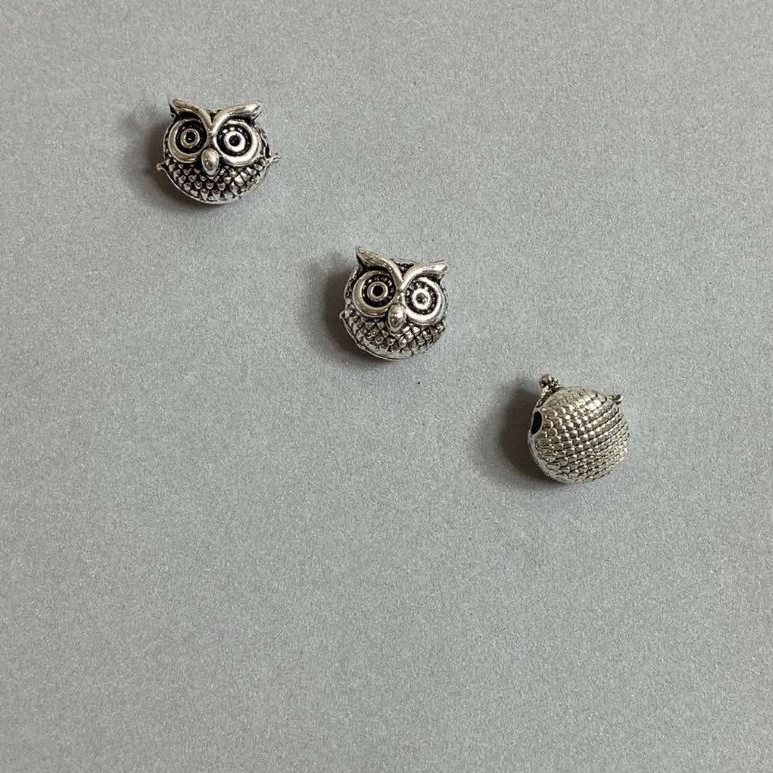 Bead Insert Owl 11x10mm (3 pcs)
