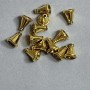 End cap finding, inner diameter 11x9mm, hole diameter 1.8mm and 6.7mm, metallic gold color, pack 20g± 23pcs