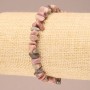 Rhodonite Chip Bead Bracelet on Elastic