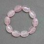Bracelet Rose Quartz Oval, diameter 18x13mm, 18 cm length Stretch
