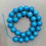 Turquoise Beads smooth round 15mm on thread, length 41cm +