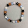 Bracelet Assorted Faceted Cube, diameter 7x7mm±, length 18mm±, stretch