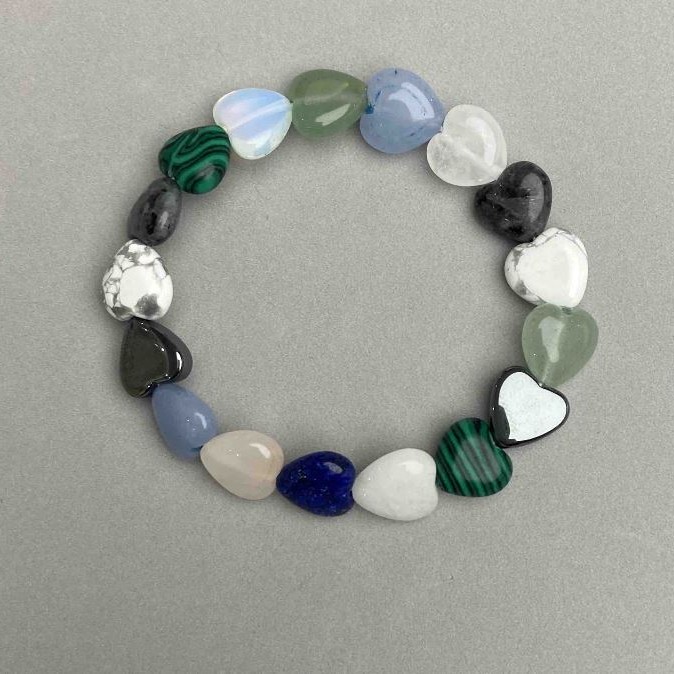 Bracelet Assortment Heart, diameter 12mm+-, length 18mm+- stretch