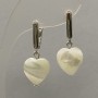 Earrings 'Mother-of-Pearl Heart' 12mm±, length 30mm±