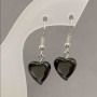 Earrings Hematite Heart, diameter 11mm±, length 30mm±