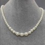 Majorca Pearl Necklace, White Pearls with 6mm± to 10mm± Diameters, 50(±) cm Length, with Clasp