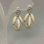Stud earrings with white crystal and white rhinestones, diameter 15mm±, length 33mm±