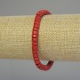 Bracelet Coral, artificial coral rondelle 6x4mm +-, length 18cm +-, elastic