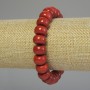 Bracelet Red Coral Synthetic Rondelle 12x8mm ±, length 18cm ± stretch