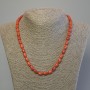 Beads Coral artificial barrel 8x6mm+-, length 50cm+- with clasp