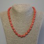 Necklace Beads Coral Artificial Barrels 10x8mm±, length 50cm± with clasp