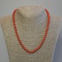 Necklace of Imiter Coral Rondelle 6x4.5mm Beads, 50 cm long, with clasp