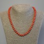 Necklace made of artificial coral rondelle 8x5mm, length 50cm, with clasp