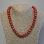 Necklace made of artificial coral rondelle 12×8 mm ±, length 50 cm ± with clasp