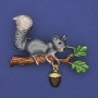 Brooch Pendant Squirrel Enamel 49x33mm+ Gold-tone Metal