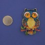 Magnetic Brooch Owl Enamel 55x40mm+ golden metal