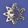 Brooch Sun and Star 48mm+- golden metal