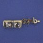 Brooch Comb White Crystals Gold-tone Metal 60×12mm+