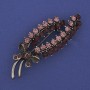 Brooch Stem with Purple Rhinestones Silver finish 64x25mm +