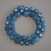 Faceted Apatite Beads Cubic Beads, 8.5x8.5 mm, with 3 mm+ seed beads, 37 cm long on a thread
