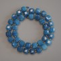 Faceted Apatite Beads Cubic Beads, 8.5x8.5 mm, with 3 mm+ seed beads, 37 cm long on a thread